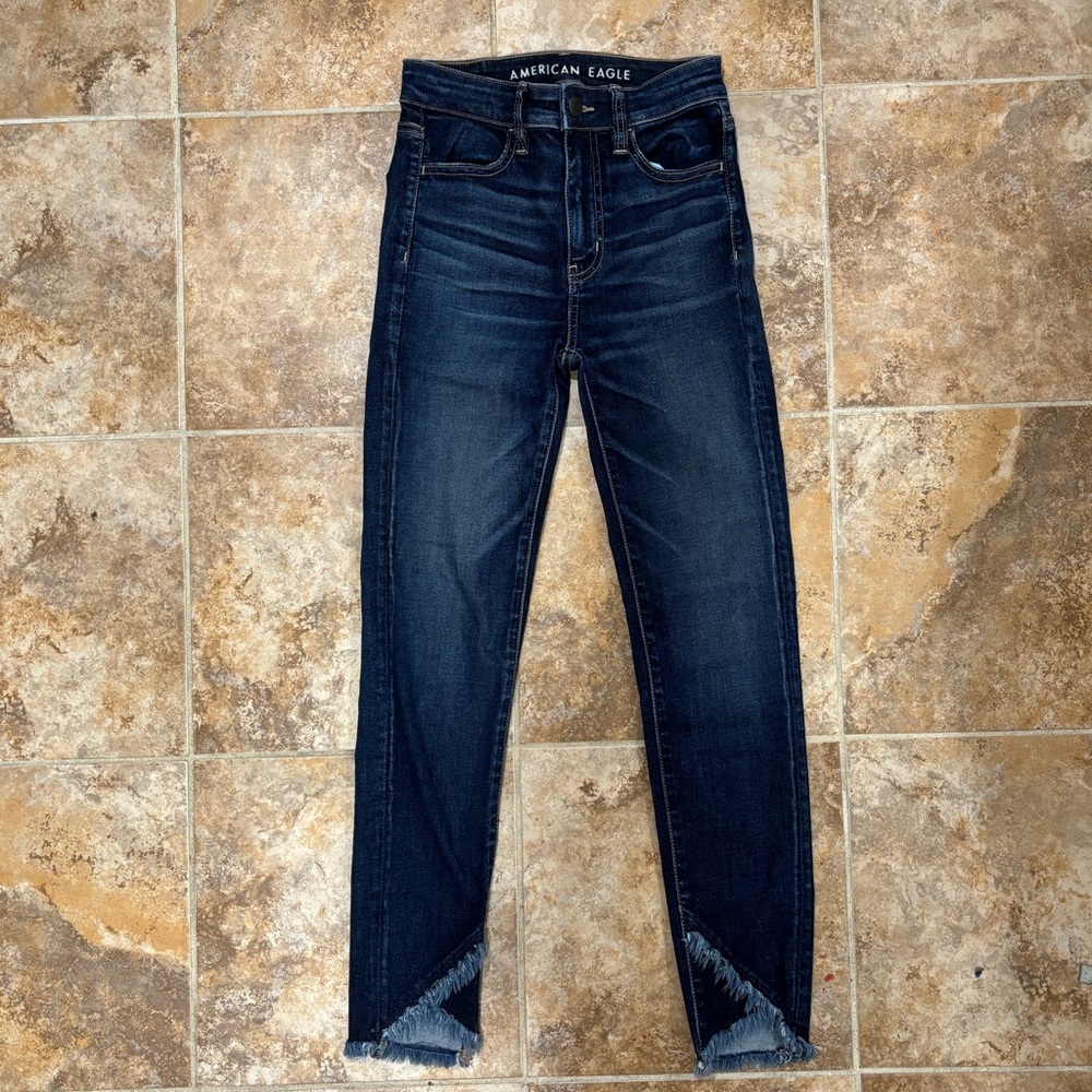 American Eagle Super Hi-Rise Jegging Crop Jeans 00 Regular